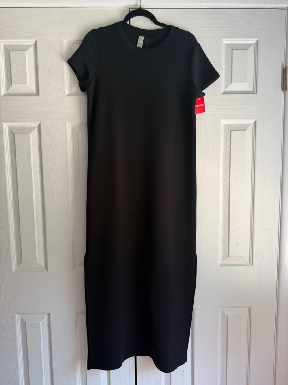 SPANX Black Short-Sleeve Maxi Dress
